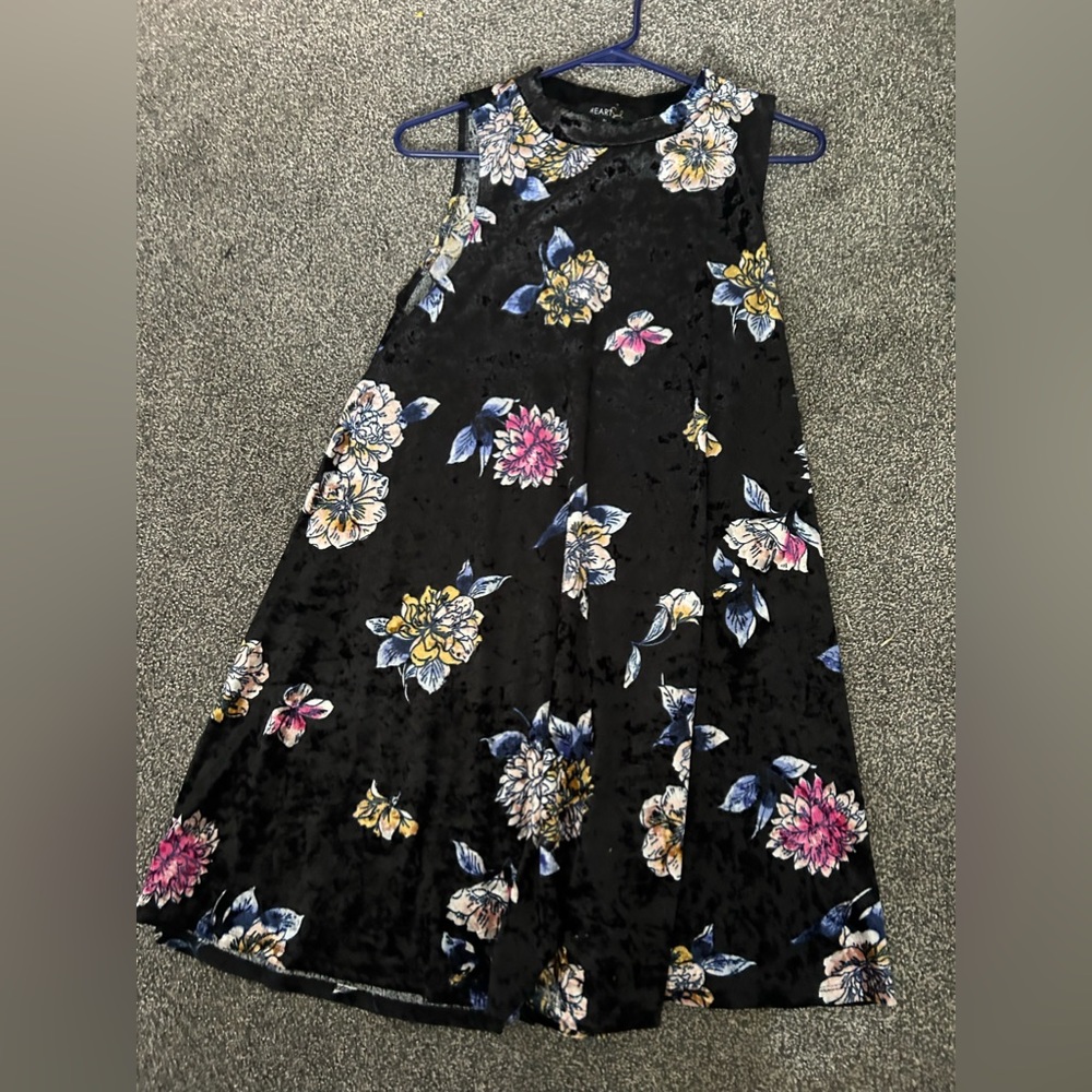 velvet floral dress
